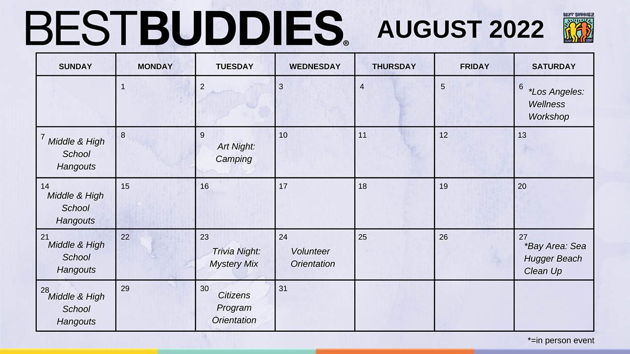 Best Buddies in California Events Calendar